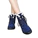 NOT100 Womens Snow Boots for Winter Ankle Boots Combat Walking Shoes Booties Navy Blue Size 8.5 8 1/2