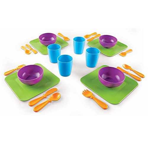 Learning Resources New Sprouts Serve It! Dish Set, Early Social Interactions, 24 Piece, Ages 2+