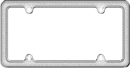 Cruiser Accessories Clear Glitz Chrome ABS License Plate Frame