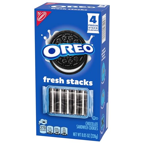 OREO FRESH STACKS CHOCOLATE SANDWICH COOKIES, BULK TRAVEL SNACKS, 6 BOXES (24 MULTI SNACK PACKS)