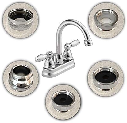 Smarterfresh Five Piece Female Faucet Adapter Kit Brass Aerator