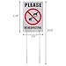 Kichwit Double Sided No Dog Poop Yard Sign, All Metal Construction, Measures 11.8