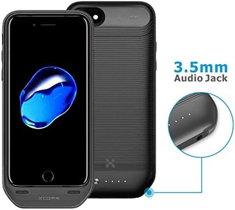 iPhone 7 Battery Case,Xcomm 2800mAh Extended iPhone 7 Battery Portable Charger for iPhone 7(4.7”) [Black] Power Charging Case Pack Juice Bank