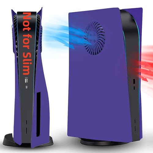 Disc Edition Face Plates with Cooling Vents Cover Skins Shell Panels for PS5 Console, Accessories for PlayStation 5 Protective Shell Replacement Faceplate (Galactic Purple)