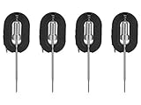 Yosoo BBQ Thermometer Probe Stainless Steel Replacement Probes Additional Long Range Probes For Bluetooth BBQ Grill Meat Thermometer 4 Packs