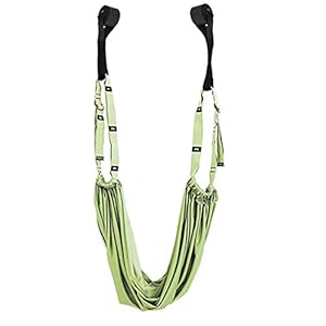 yaya Adjustable Aerial Yoga Strap Hammock Swing Stretching, for Rehab, Pilates, Ballet, Cheerleading, Splits, Gymnastics green