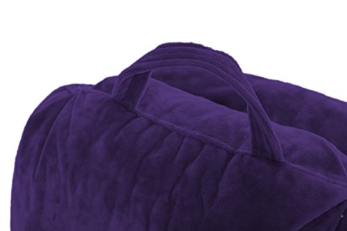 Husband Pillow - Big Bedrest Reading & Support Bed Backrest with Arms Purple - Premium Shredded Memory Foam with Detachable Neck Roll Pillow - Bed Rest Pillow Makes a Comfy & Therapeutic Cuddle Buddy