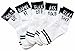 AM Landen Super Fun Stylish Unisex 5 Pairs Set Bad Words Ankle Socks (White and Black)