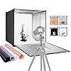 Neewer Photo Studio Light Box, 20” × 20” Shooting Light Tent with Adjustable Brightness, Foldable and Portable Tabletop…