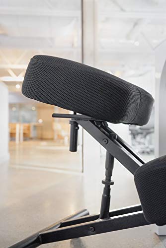 Sleekform Knee Chair | Ergonomic Kneeling Posture Stool for Back, Neck, Spine Relief | Folding, Backless | Angle & Height Adjustable Orthopedic Seat | Mesh Cushions | Meditation, Gaming, Computer Work