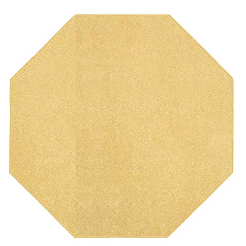 Bright House Solid Color Octagon Shape Area Rugs Yellow 5