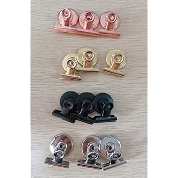 VersaStyle Strong Magnetic Clips (Metallic Black) - Heavy Duty All Purpose Magnetic Clips for Home Office School Decoration Use - Scratch Safe - Refrigerator Magnets - Whiteboard