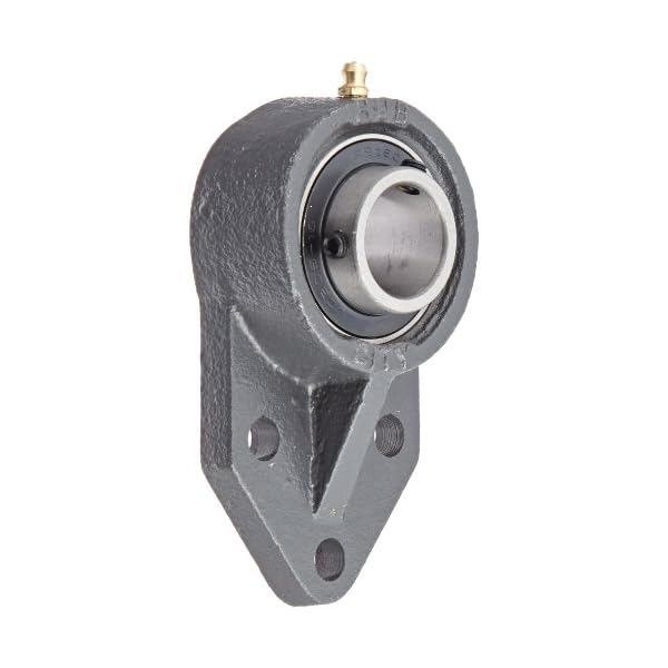 Hub City FR250URWX1 Hangar Bearing, Normal Duty, 3 Bolt Flange Bracket, Setscrew Locking Collar, Wide Inner Race, Cast Iron Housing, 1" Bore, 1.437" Length Through Bore