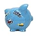Child to Cherish Ceramic Piggy Bank for Boys, Construction Trucks, Blue