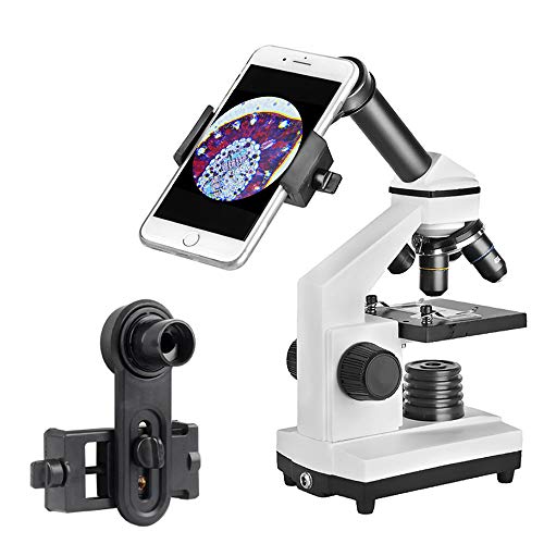 Microscope for Kids and Students-40X-640X Magnification Dual LED Illumination Lab Compound Monocular Microscopes-with 16X Eyepiece Smartphone Digiscoping Adaptor for Observing Capturing and Sharing
