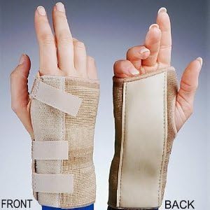 Florida Orthopedics 6" Elastic Cock-up Wrist Brace, Beige, Left X-Small by Hospital Grade