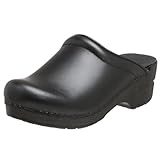 Dansko Women's Sonja Box Leather Clog,Black,37 EU / 6.5-7 B(M) US