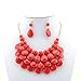 Coffled Women's Alloy Chain Acrylic Chunky Statement Bib Necklace (Multi-color) 18 (Rose Red)