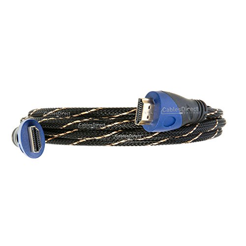 3FT Premium Gold Plated HDMI Cable Audio & Ethernet Return Channel, v 1.4, 1080P FHD, Compatible TV, DVD, PS4, Xbox, Bluray (3FT, Multi-Colored)