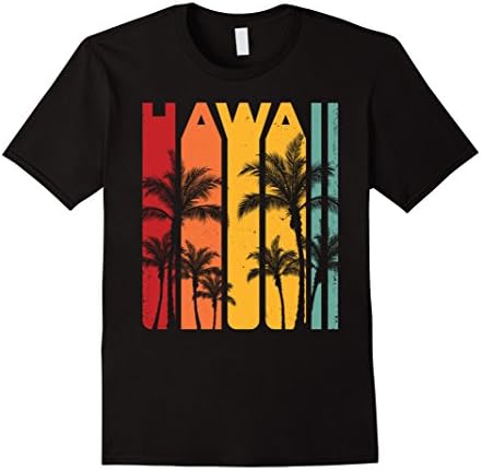 Mens Vintage Hawaiian Islands Tee Hawaii Aloha State T-Shirt Large Black