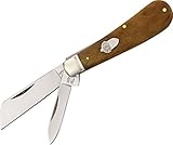 Rough Rider Half Hawk Fold Knife, 440 SS pen and sheepsfoot blade, tobacco smooth bone handle