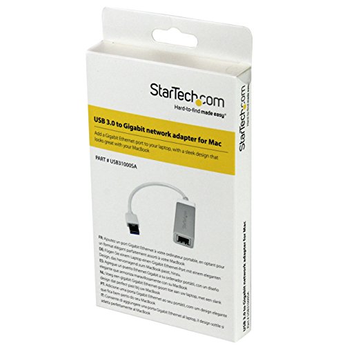 StarTech.com USB 3.0 to Gigabit Network Adapter - Silver - Sleek Aluminum Design for MacBook, Chromebook or Tablet - Native Driver Support