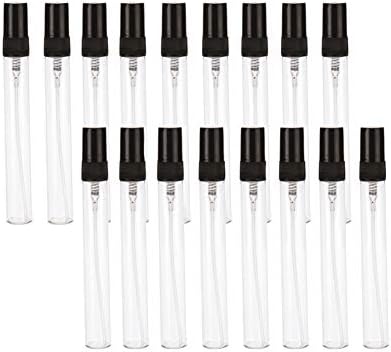 ConStore 10ml Clear Glass Perfume Sample Spray Bottle Fine Mist Atomizers Cologne Pump Sprayer Vials Cosmetic Liquid Packaging Container Essential Oils Dispenser with Black Sprayer-15 Pack