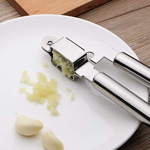 Garlic Press, Stainless Steel Garlic Mincer, Crusher, Smasher, Rocker with Sturdy Construction - Professional Food Grade, Rust proof, Easy Squeeze and Clean, Dishwasher Safe, By Venoya - Thumbnail 5