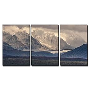 Fall Photograph of Mountains and Receding Glaciers x3 Panels
