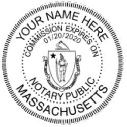 Massachusetts Notary Seal Embosser, Pocket/Hand Model, 1-5/8" Impression, Black