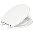 Kohler 20111-0 Brevia Round Toilet Seat, with Grip-Tight Bumpers, Quiet-Close Seat, Quick-Attach Hardware, White