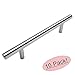10 Pack - Cosmas 404-4SS True Solid Stainless Steel Construction 3/8 Inch Slim Line Euro Style Cabinet Hardware Bar Handle Pull - 4" Hole Centers