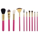DSCbeauty 10 Pcs Makeup Brushes Set Rose Gold Color With Premium Goat Hair Kabuki Cosmetic Tool Kit Foundation Contour Blush Concealer Mascara Eyeshadow Blush Brush Blending Cosmetics Brushes Set