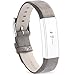 FITEEN Leather Bands for Fitbit Alta and Fitbit Alta HR Strap Style,Small Large-Matte Grey