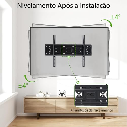 Suporte TV Articulado para 32 a 80 Polegadas | Suporte de TV com Inclinação e Rotação | Até 60kg | VESA 600x400mm | Suporte para TV de Parede Ajustável