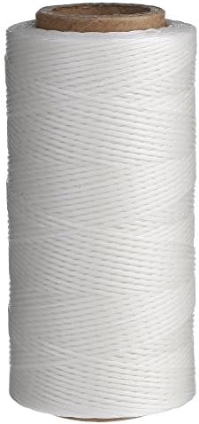 260M 1mm 150D Leather Waxed Thread, Flat Sewing Wax Thread for Leathercraft DIY (white)