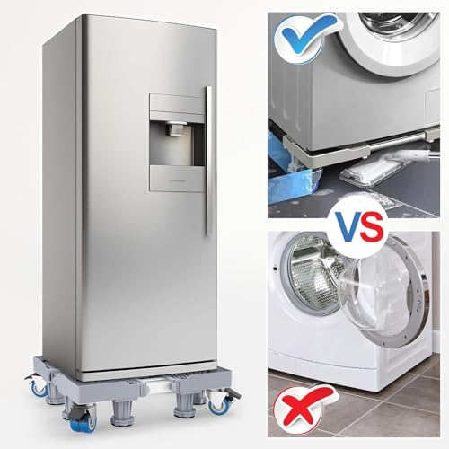 Besswin Base para Lavadora, Base Móvil Universal con 8 Patas Fuerte y 4 Ruedas Doble, Base para Refrigerador Multifuncional Portátil de Ajustable 46-70cm),Soporte Para Refrigerador,Lavadora y Secadora