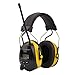 Protear Radio Ear Defenders Hearing Protector Safety Earmuffs, with AM/FM Radio MP3 Compatible, Electronic Noise Reduction Rate 25dB for Working-Yellow