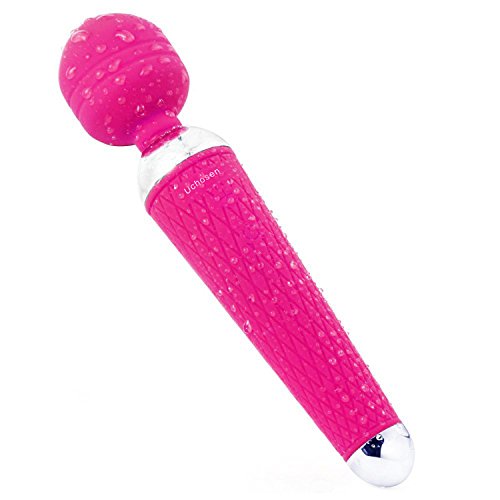 Wand Massager Waterproof with 10 Powerful Multi Speed Strong Vibration Patterns, Rechargeable Magic Body Electric Handheld Massager for Muscle Aches and Sports Recovery (Pink)