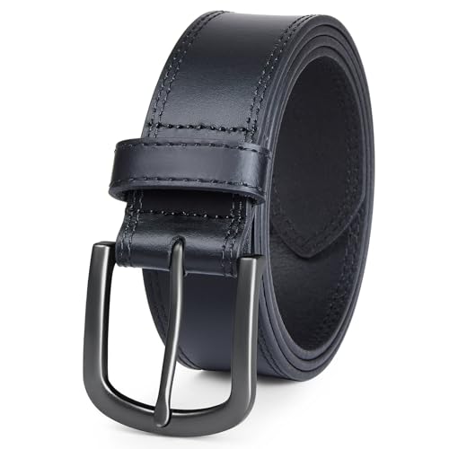 DENGFENGZHE Men's Full Grain Leather Belt