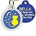 GoTags Unique Pet Tags, Personalized with 4 Lines of Custom Engraved ID, Silent Dog Tags with Glow in The Dark Silencer to Quiet Tag, Several Cute Tag Designs for Cat or Dog, (Starry Moon Cat)