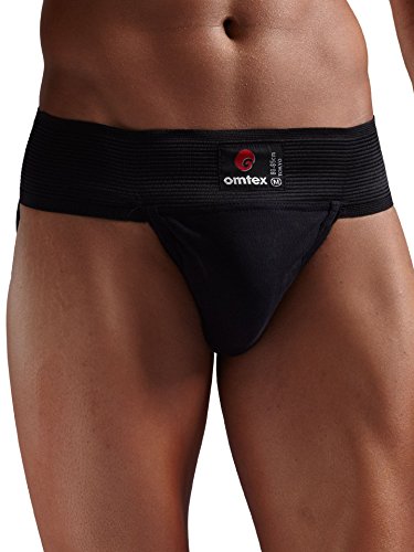 Omtex Tokyo Athletic Cotton Gym Supporter Back Covered with Cup Pocket for Mens (Black, Medium)