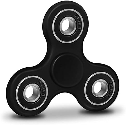 EDC Tri Fidget Spinner Spinning 3mins+ Finger Stress Reducer Toy for Boredom, Anxiety, Focusing (Black)