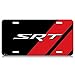 SRT Carbon Fiber Look Red Stripe Graphic Aluminum License Plate for Dodge Jeep Chrysler