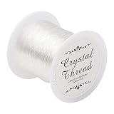 Pandahall 1 Roll (100m) 0.8mm Clear Crystal Stretch String Craft Bracelet Beads Thread String for Jewelry Making and Bracelet Making