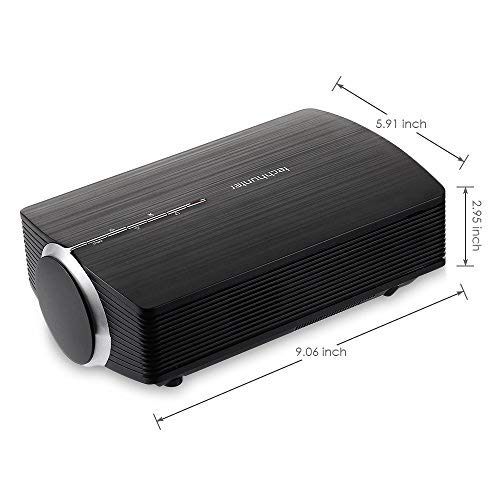 Techhunter LCD Mini Projector Portable Movie Projector Home Theater Cinema Entertainment Games Party Video Projector With HDMI Cable Support Multimedia HDMI Cable, Black, Upgraded