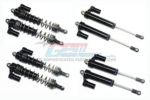 GPM Traxxas Unlimited Desert Racer 4X4 (#85076-4) Upgrade Parts Aluminum Front+Rear L-Shape Piggy Back Damper - 8Pc Set Black