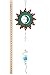 Metal Wind Spinner - MoonBlue - Mesmerizing 3D Hanging Spinner with Helix Spiral Tail and Glass Ball - All Swivels and Hooks are Included - Kinetic Whirligig Garden Sculpture for Patio Deck or Yard