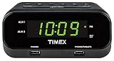 Timex T129B RediSet Dual Alarm Clock with Dual USB Charging and Extreme Battery Backup - Black