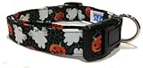 Adjustable Dog Collar in Halloween Ghosts & Pumpkins in Web (U.S.A. Made)